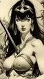 Placeholder: Betty Page art from japanese style 1900 movie. Heavy metal