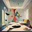 Placeholder: Extinguished by light turn on the night, turning the inside out, Style by Gerald Scarfe, by Joan Miro,by Amir Zand, design masterpiece, sharp focus, muted colors, smooth, sci-fi interior