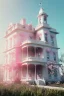 Placeholder: Victorian white house with pink flowers, in the style of Camilla d'Errico, hyper detailed, beautiful, complex, trending on artstation, cinema4d, cryengine, national geographic photo, chiaroscuro