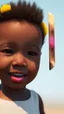 Placeholder: Black child enjoying popsicle