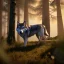 Placeholder:  wolf in the forest clearing, dusk