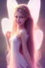 Placeholder: smiling girl, cute, beautiful, long hair, fairy wings, light pastel colors, bright, transparent dress, smile