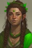 Placeholder: a young half-orc druid woman