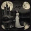 Placeholder: La pochette de l'album "Victorian Vampiric Tale," imprégnée de l'esthétique fantastique à la Tim Burton, présente une femme élégante dans une robe somptueuse, contrastant avec un fond sombre. Des chandeliers tordus en argent et des objets étranges encadrent la scène, tandis que des silhouettes planent dans l'ombre. La lueur de la lune sur un lac tranquille ajoute une touche mystique. capturant l'essence envoûtante de cette relecture burtonienne du monde victorien vampirique. Mélancolie
