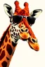 Placeholder: giraffewith sunglasses in the style of warhol