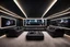 Placeholder: a black themed dedicated home cinema room with LED ambient lighting in the walls make sure the room is completely symmetrical