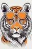 Placeholder: TIGER wearing sunglasses, Style: Retro 80s, Mood: Groovy, T-shirt design graphic, vector, contour, white background.