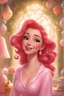 Placeholder: Portrait of gorgeus Princess Ariel wearing half pijamas,D&D character,in her room,white/pink pijamas, by CGSociety and Tim Burton and Pixar , sunny background, Rebecca Sugar. Beautiful eyes, glossy lips. Full body view, sparkling smile. A detailed painting