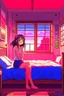 Placeholder: Streamer anime girl in a bedroom