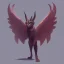 Placeholder: cat gargoyle with goat horns and wings on its back Nick Harris style