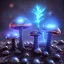 Placeholder: metal MUSHROOMs stars galazy SPACE lANDSCAPE BURNING IN BLUE FLAMES hellfire abyss