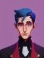 Placeholder: Portrait of a 30 year old strange gay wizard like Mary Poppins