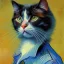 Placeholder: Portrait of a cat by Van Gogh