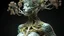 Placeholder: 3d woman with elements of branches and flowers, in the style of a medical imaging film., detailed anatomy, michael eastman style