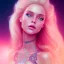 Placeholder: Smiling happy cosmic girl, jewels, realistic long blond hair, blue eyes, pink glossy lips, cinematic lights, HQ, 4k, high details