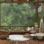 Placeholder: rustic wood deck with white wicker furniture, cerulean pond surrounded by smooth stones, flickering light, plants, 8k resolution, cozy, high-quality, fine-detail, tranquil, digital art, detailed matte, volumetric lighting, illustration, 3D octane render, brian froud, howard lyon, selina french, annie stokes, lisa parker, greg rutowski