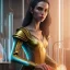 Placeholder: Closeup of a elf priest in a glass laboratory, levitated lab equipment, 4k, Highly Detailed, Masterpiece, Pretty but evil Face, perfect eyes, Digital Illustration, Cinematic Lighting, Realistic, Sharp Focus, Centered, Beautifully Lit, Bioluminescent by Stanley Artgerm Lau