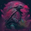 Placeholder: turtle samurai, iridescent, blood, futuristic, guts, wildflower, cosmic, intricate, darkred tones,sidhe, ominous, nature, plants, spce,