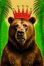 Placeholder: Grizzly with palms up wearing a crown