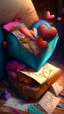 Placeholder: A bunch of love letters, realistic, professional, art, detailed, vibrant colors.