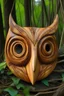 Placeholder: wooden owl mask