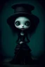 Placeholder: MJ P: 3D-rendered painting portrait freak in the style of Tim Burton and art style dark-fantasy Nicoletta Ceccoli style the image features a character from a dark fantasy, otherworldly charm with exaggerated features