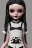 Placeholder: Wednesday Addams toddler, full body, bokeh, hyper realistic