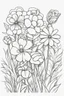 Placeholder: outline art for cute flower coloring pages with which, White background. sketch style, clean line art, white background, no shadow and clear