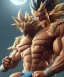 Placeholder: Goku, fighting pose, muscular body, shirtless, volumetric details, hyper realism, unreal engine 5