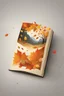 Placeholder: square logo , landscape with leaf fall, flying leaves in the book
