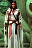 Placeholder: [Pocahontas, native indian] Pocahontas, in princess Leia's slave costume of the Return of the Jedi, close to Jabba the Hutt.