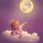 Placeholder: Sweet Baby girl dream moon fluffy cloud stars