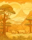 Placeholder: A light pale orange color Normal Tundra designed in Mayan architecture painted by Paul Ranson