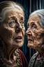 Placeholder: a young girl looking herself in the mirror, and shock on her face, an old woman face reflecting in the mirror, hyper realistic, ultra detailed, stunning intricate details, HDR, beautifully shot, hyperrealistic, sharp focus, 64 megapixels, perfect composition, high contrast, cinematic, atmospheric, moody Professional photography, bokeh, natural lighting, canon lens, shot on dslr 64 megapixels sharp focus