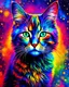 Placeholder: Cat in psychedelic painting color art