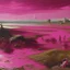Placeholder: Magenta psychic wetlands near a beach painted by Michelangelo di Lodovico Buonarroti Simoni