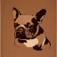 Placeholder: Portrait of a light brown french bulldog by warhol