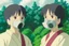 Placeholder: A close-up of Yui and Toshi wearing respirators, their eyes widened in revelation as they discover the connection between the Whispering Pines and their respirators, the trees glowing faintly in the background.