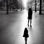 Placeholder: A girl who leaves while she walks away and looks back, she sad and heartbreaking,