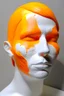 Placeholder: White rubber face with rubber effect in all face with orange rubber effect hair