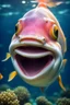 Placeholder: one fish with human smile