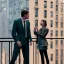 Placeholder: a man and a woman screaming at each other on a balcony, downtown new york, dramatic, dramatic lighting, volumetric lighting, hyperrealism, 8k, high quality, photorealistic, lot of details