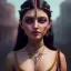 Placeholder: Detailed portrait of a young gypsy woman, contrasting colors, arrow makeup on her eyes, unreal engine, greg rutkowski, loish, rhads, beeple, makoto shinkai and lois van baarle, ilya kuvshinov, rossdraws, tom bagshaw, alphonse mucha, global illumination, detailed and intricate environment