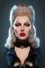 Placeholder: Lana Turner as evil queen in black leather, leather, busty, cleavage, angry, stern look. character design by cory loftis, fenghua zhong, ryohei hase, ismail inceoglu and ruan jia. unreal engine 5, artistic lighting, highly detailed, photorealistic, fantasy