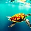 Placeholder: fullbody Drawing of 'Beautiful sea turtle underwater caribean sea',happy,smiling, intricate detail,andrea bonelli,Kilian Eng,Ohrai,evan lee,Aleksandr Sidelnikov,KyuYong Eom,toned colors,16k