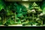 Placeholder: A green forest with tree tanks designed in Chinese paper art painted by Raymond Duchamp-Villon