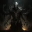 Placeholder: Generate a visually striking artwork that depicts 'Abaddon' as a formidable and malevolent entity, drawing inspiration from dark mythology and biblical references. Incorporate elements of chaos, destruction, and a foreboding atmosphere, while highlighting Abaddon's menacing presence and otherworldly power.