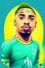 Placeholder: Gabriel Jesus Brazilian football player ,cartoon d2