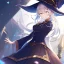 Placeholder: Clear focus, High resolution, medium length hair, white cyan hair, cyan eyes, wearing a witch uniform, Sighing, wearing a skirt