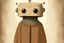Placeholder: robot wearing a brown robe, jon klassen style